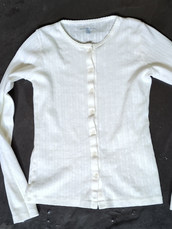 Brandy Melville Tops - Brandy Melville White Ribbed Button-Up Long Sleeve Top 100% Cotton One Size S/M